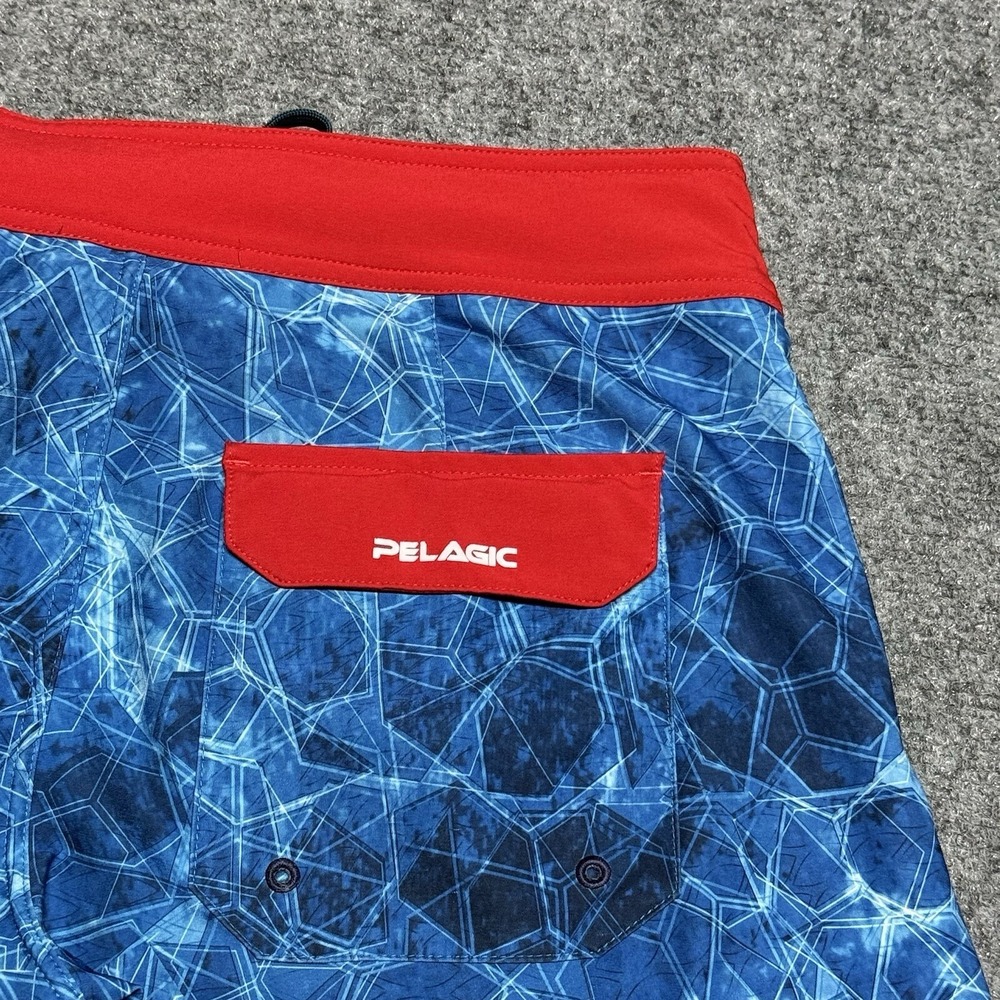 Pelagic Board Shorts Mens 32 Blue Wedge Performance Outdoor Fishing Swim Boating - Picture 5 of 8